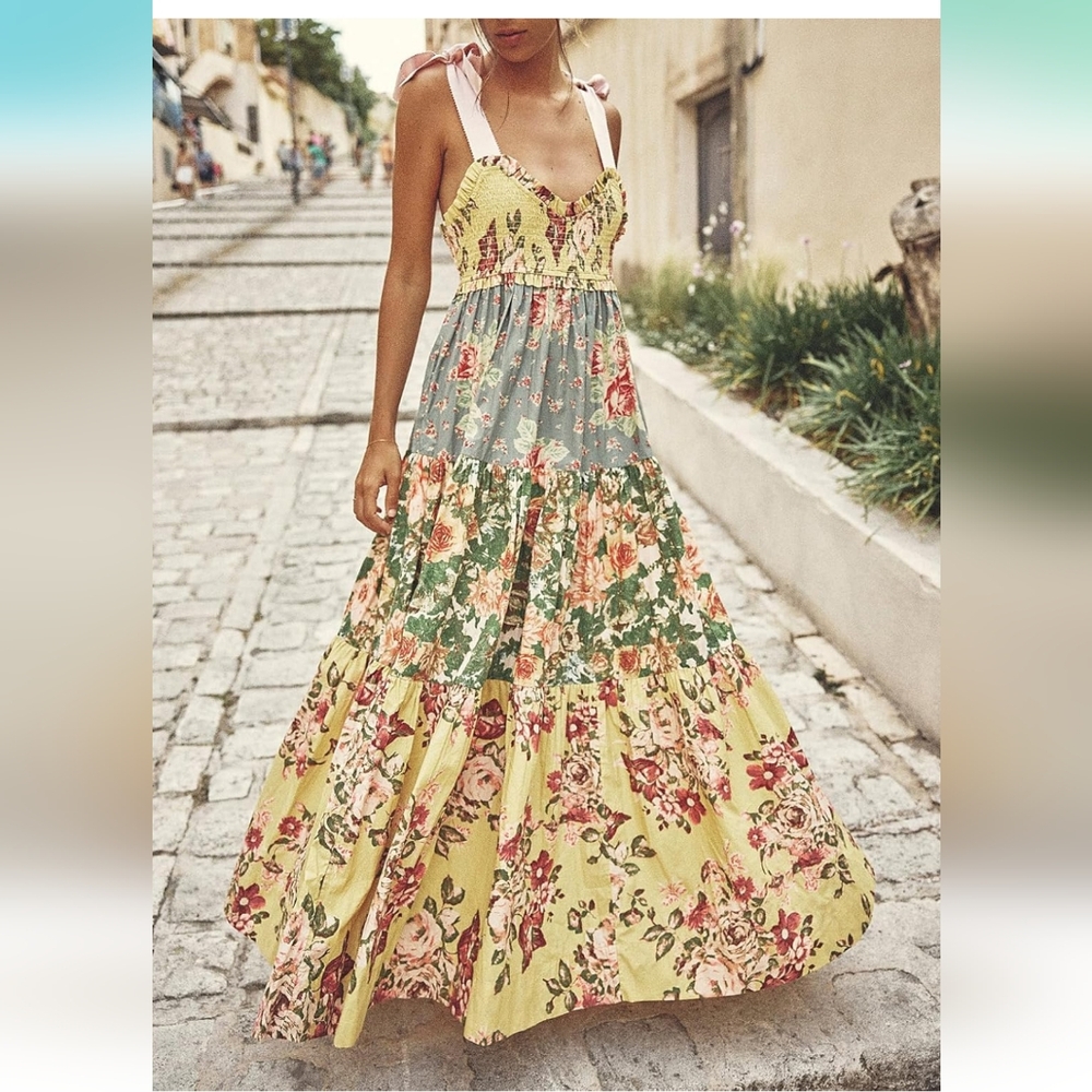 Floral Maxi Dress with Spaghetti Straps